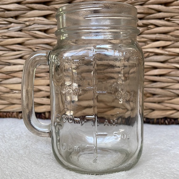 Drinking Mason Jar With Handle & Measurements Markers Holds 15 ounces - Picture 4 of 8